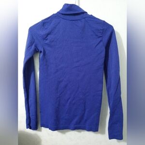 Athleta Momentum Seamless Mock Neck Top Purple Ribbed Long Sleeve Running